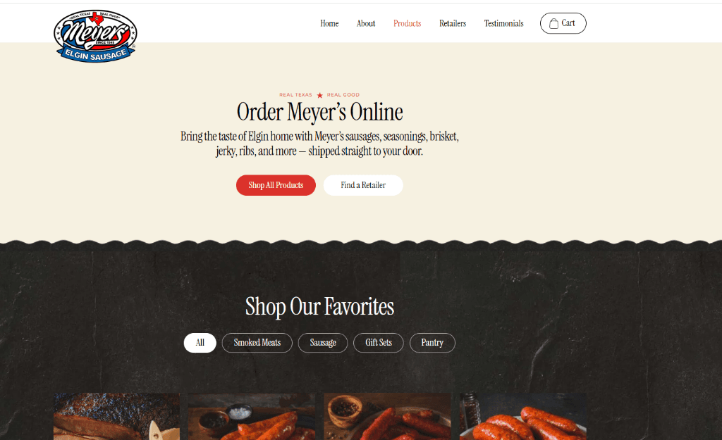 Meyer's Elgin Sausage E-Commerce preview